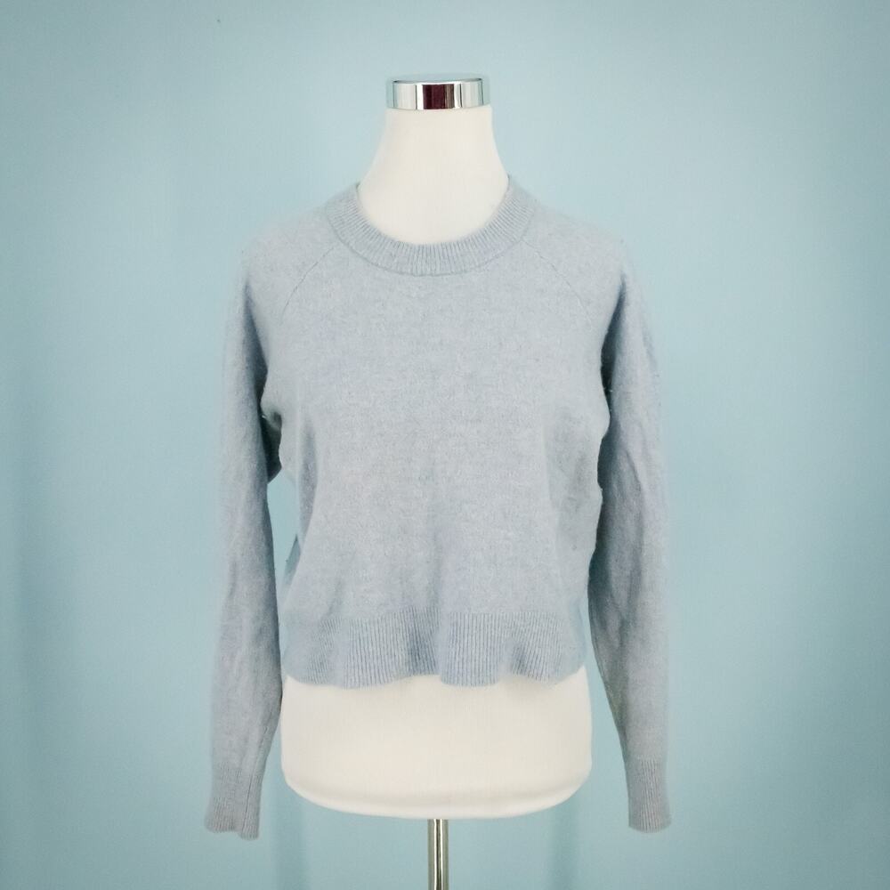 T Alexander Wang Size Medium M Light Blue Crew Neck Wool Cashmere Sweater